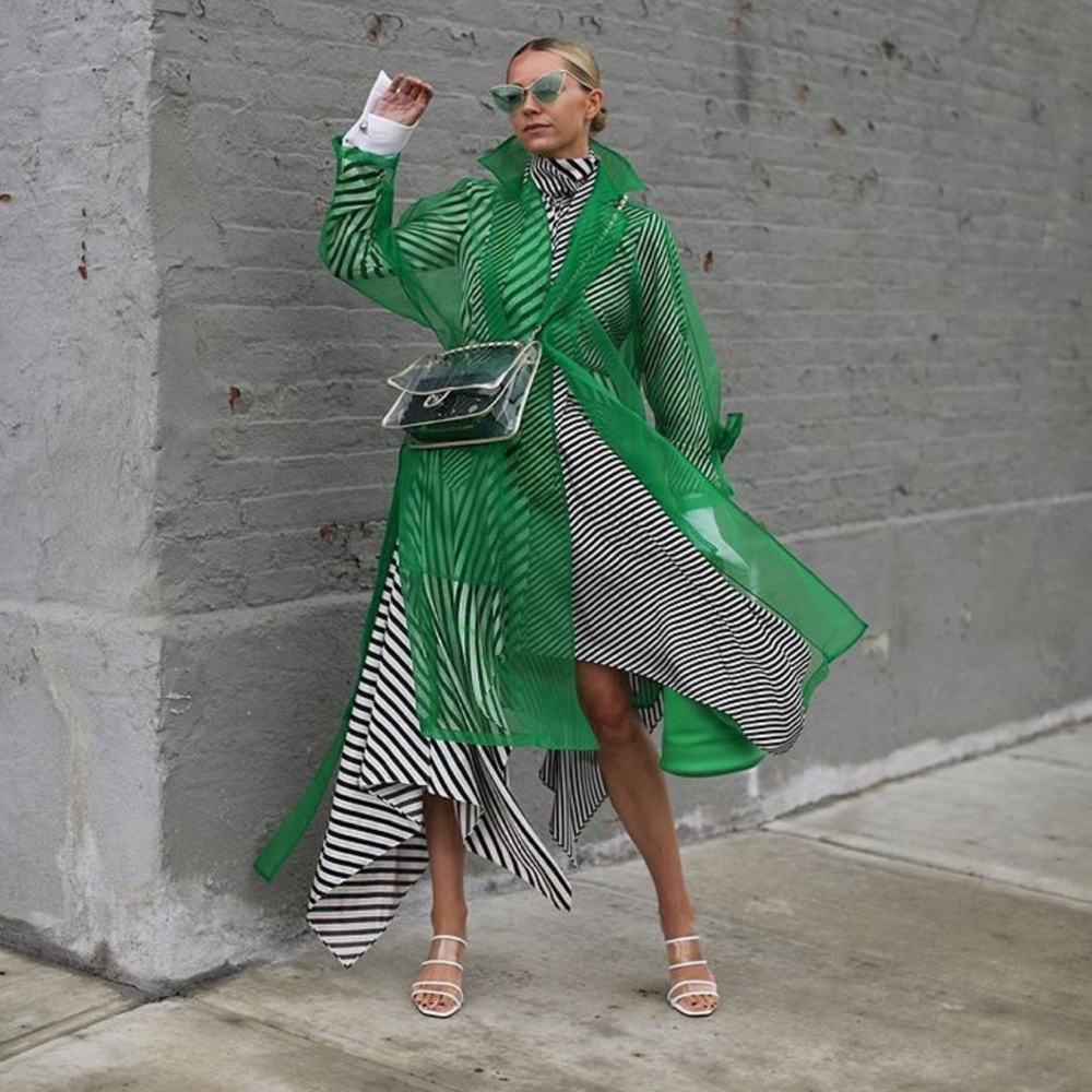 Zara Sheer Green Trench Coat